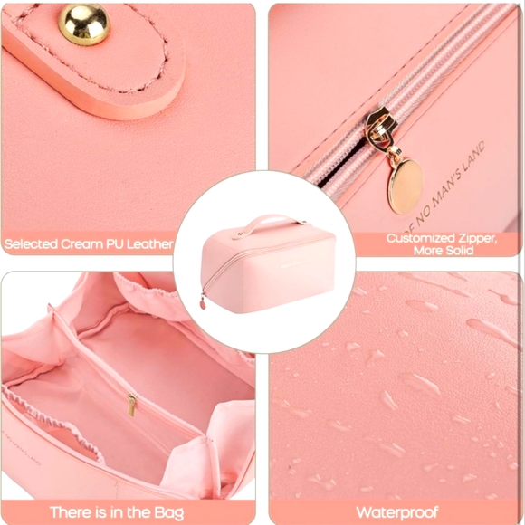 Large Capacity Travel Cosmetic Makeup Bag (Pink) - Picture 10 of 14